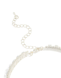 Silver Cubic Zirconia Choker Necklace - link has visual effect only