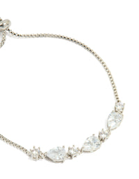 Silver Cubic Zirconia Toggle Bracelet - link has visual effect only