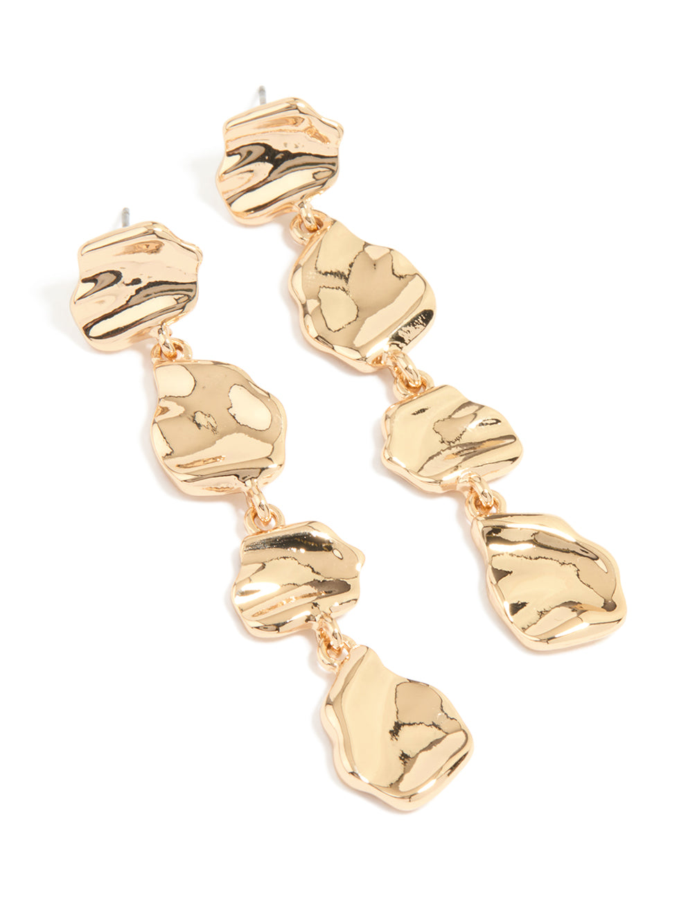 Gold Organic Drop Earrings