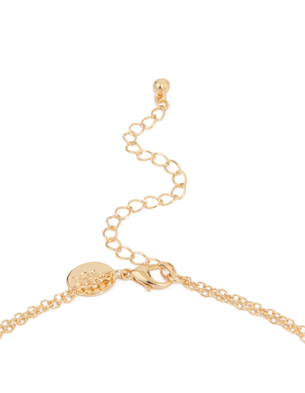 Gold Mini Organic Disc Layered Necklace