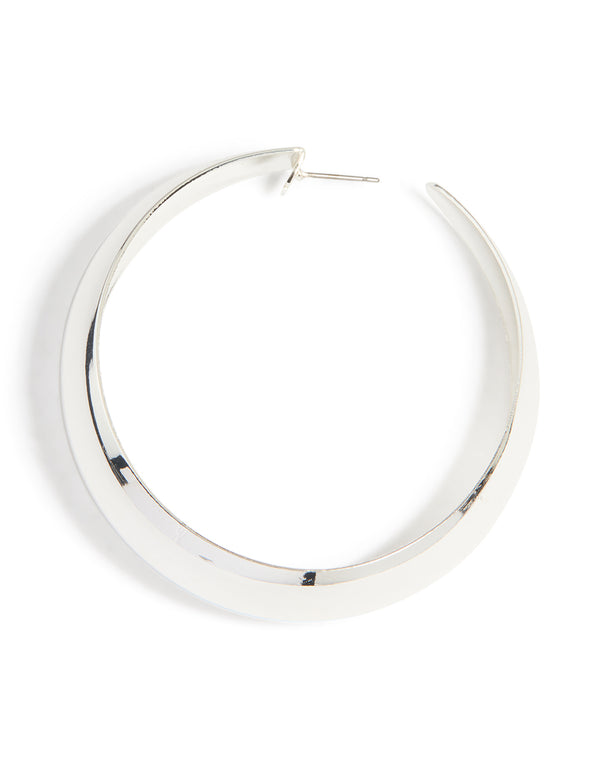Silver Large Thin Hoop Earrings