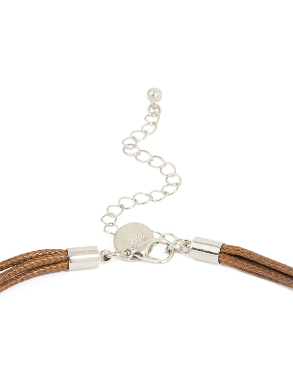 Silver Cord Abstract Star Necklace