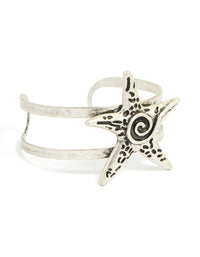 Antique Silver Starfish Wrist Cuff - link has visual effect only
