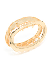 Gold Molten Oval Hair Claw Clip - link has visual effect only