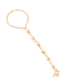 Gold Draped Hand Chain - link has visual effect only