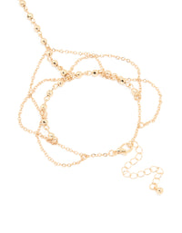 Gold Draped Hand Chain - link has visual effect only