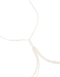 Silver Pearl Layered Body Chain - link has visual effect only