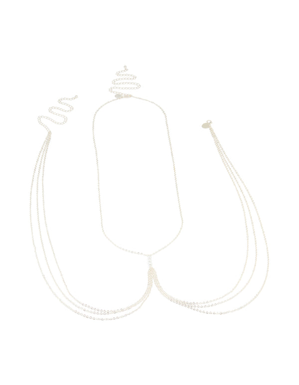 Silver Pearl Layered Body Chain