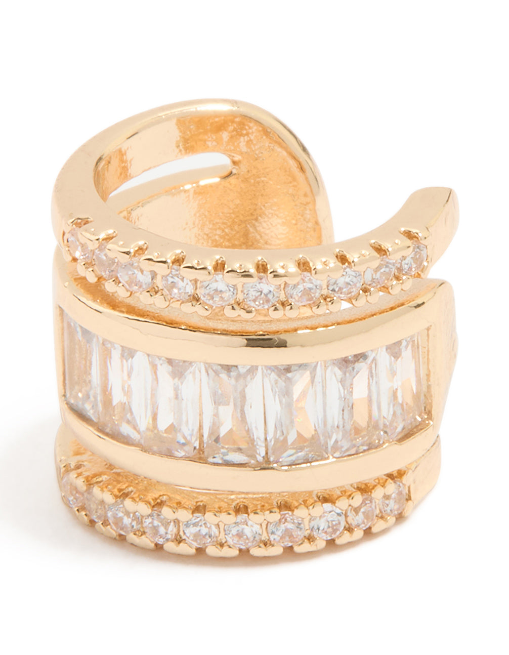 Gold Diamante Long Ear Cuff