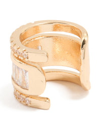 Gold Diamante Long Ear Cuff - link has visual effect only