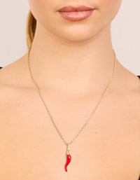 Gold Plated Chilli Pendant Necklace - link has visual effect only
