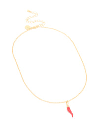 Gold Plated Chilli Pendant Necklace - link has visual effect only