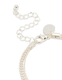Silver Plated Cubic Zirconia Layered Bracelet - link has visual effect only
