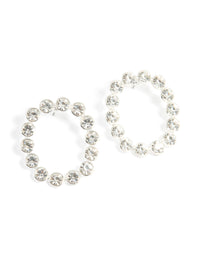 Silver Diamante Circle Stud Earrings - link has visual effect only
