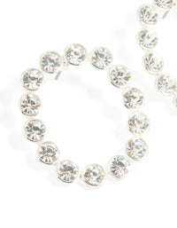 Silver Diamante Circle Stud Earrings - link has visual effect only