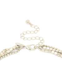 Silver Diamante Cup Chain Toggle Detail Necklace - link has visual effect only