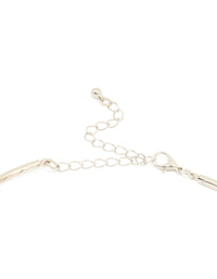 Silver Organic Circle Pendant Torque Necklace - link has visual effect only