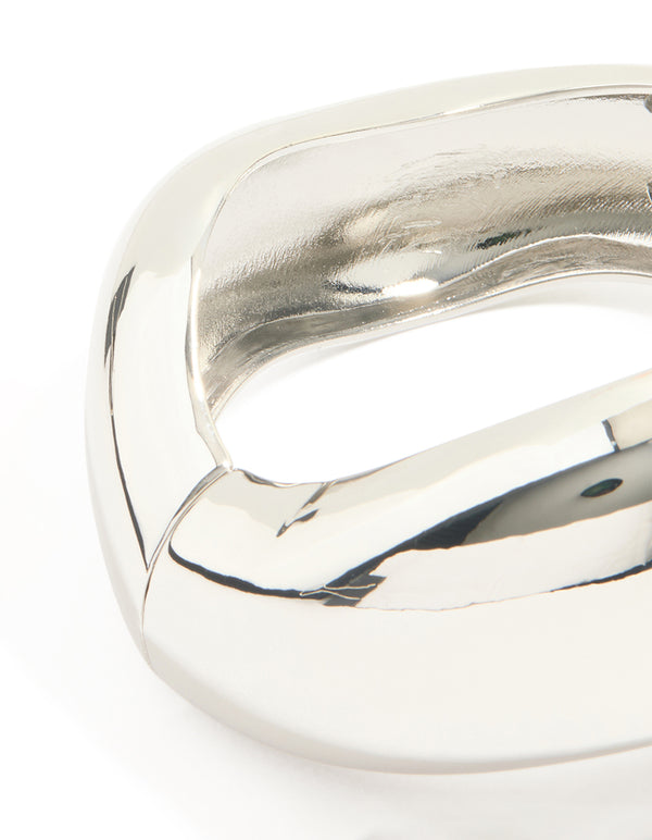 Silver Organic Small Wave Bangle