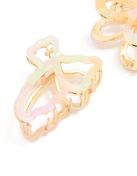 Gold Acrylic Edge Flower Claw Clips 2-Pack - link has visual effect only