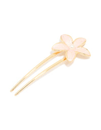 Gold Enamel Flower Hair Pin - link has visual effect only