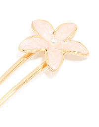 Gold Enamel Flower Hair Pin - link has visual effect only