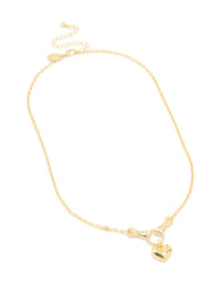 Gold Plated Hands & Heart Necklace - link has visual effect only