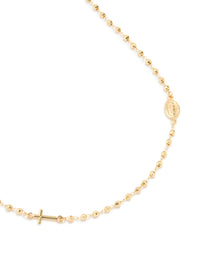Gold Plated Ball Chain Mary Cross Necklace - link has visual effect only
