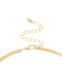 Gold Plated Heart Oval Cross Layered Necklace - link has visual effect only