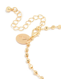 Gold Plated Ball Chain Cross & Mary Bracelet - link has visual effect only