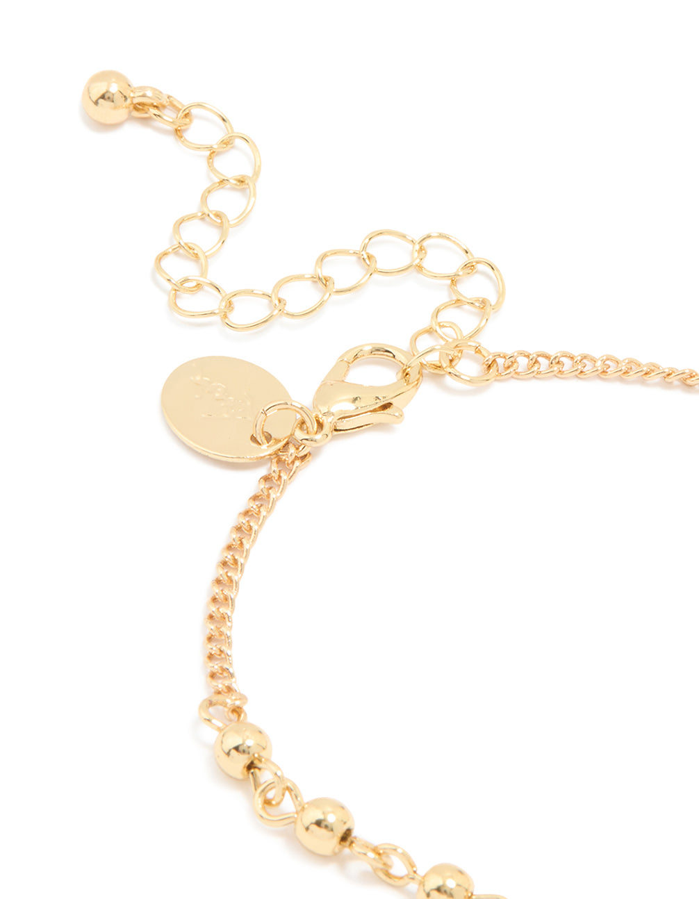 Gold Plated Beaded Cross Lariat Bracelet