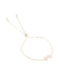 Rose Gold Plated Cubic Zirconia Butterfly Toggle Bracelet - link has visual effect only