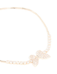 Rose Gold Plated Cubic Zirconia Butterfly Toggle Bracelet - link has visual effect only