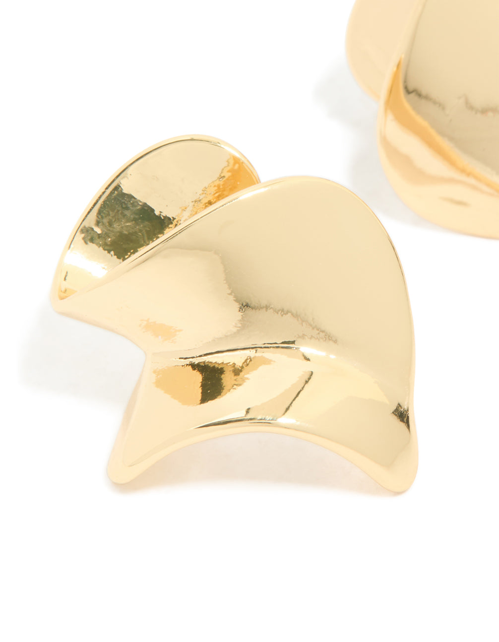 Gold Plated Warped Twist Earrings