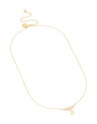 Gold Plated Cubic Zirconia Floral Teardrop Necklace - link has visual effect only