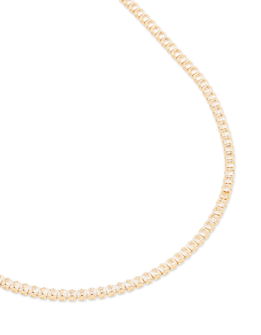 Gold Plated Cubic Zirconia Classic Tennis Necklace