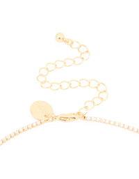 Gold Plated Cubic Zirconia Tennis Necklace - link has visual effect only