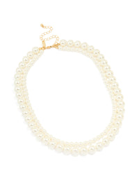 Gold Plated Pearl Layered Necklace - link has visual effect only