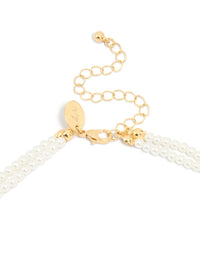 Gold Plated Pearl Layered Strand Necklace - link has visual effect only