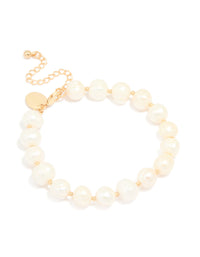 Gold Plated Freshwater Pearl Statement Bracelet - link has visual effect only