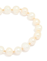 Gold Plated Freshwater Pearl Statement Bracelet - link has visual effect only