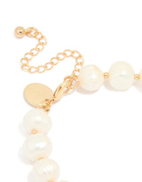Gold Plated Freshwater Pearl Statement Bracelet - link has visual effect only