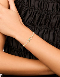 Gold Plated Cubic Zirconia Infinity Toggle Bracelet - link has visual effect only