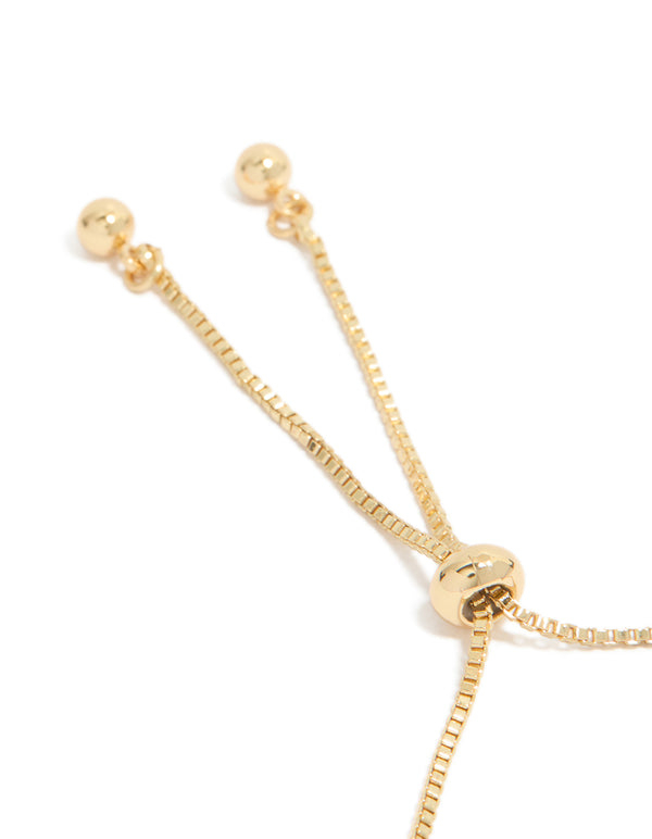 Gold Plated Cubic Zirconia Infinity Toggle Bracelet