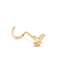 Gold Plated Titanium Diamante Butterfly & Classic Nose Studs 3-Pack - link has visual effect only
