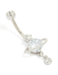 Titanium Cubic Zirconia Planet Belly Bar - link has visual effect only