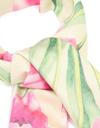 Pink & Green Tulip Flower Print Scarf - link has visual effect only