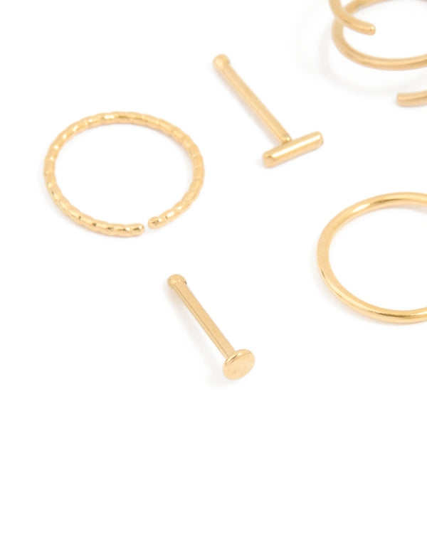 Surgical Steel Nose Stud & Ring Piercing Pack