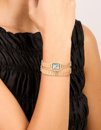 Gold Diamante Mini Double Strap Watch - link has visual effect only