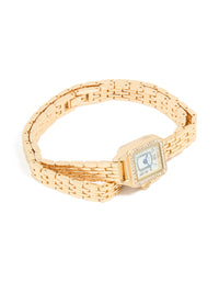 Gold Diamante Mini Double Strap Watch - link has visual effect only