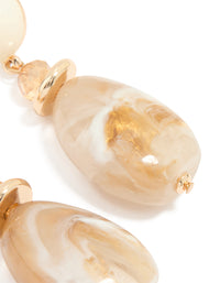 Acrylic Marble Oval Stone Drop Earrings - link has visual effect only